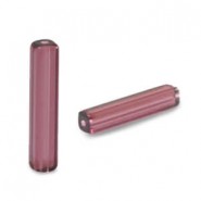 Glaskralen tube 4x20mm Aubergine purple